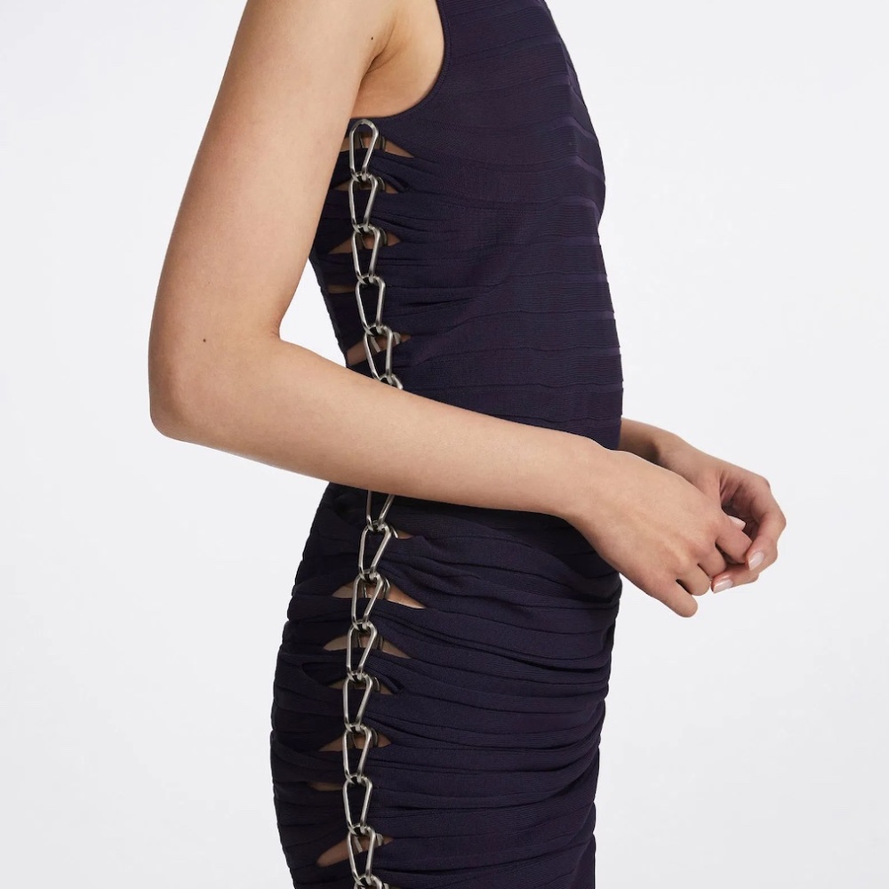 Dion Lee Mirror Chain Navy Sleeveless Dress size S or US4